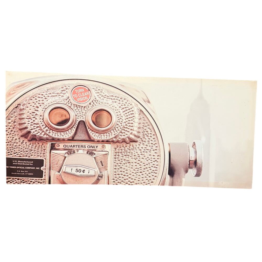 Tower Optical Coin Op Binoculars Canvas Print Retro Vintage Style Wall Art Decor